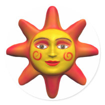 Sun face stickers by artberry Sun face stickers