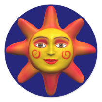 Sun face stickers by artberry Sun face stickers