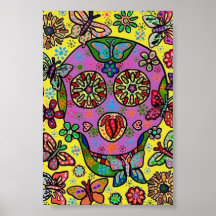 Sun Flower Butterfly Poster