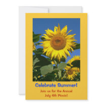 Sun Flower Invitation Card for a Summer Party by AntiqueImages Sun Flower Invitation Card for a Summer Party