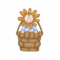 Sun Flower Kid in Basket photo sculptures