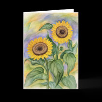 Sun Flowers At Dawn by Jude Maceren.com cards