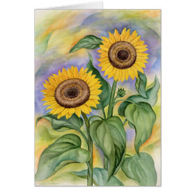 Sun Flowers At Dawn by Jude Maceren.com Greeting Card