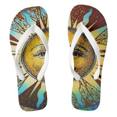 Sun God Sun face summer slippers