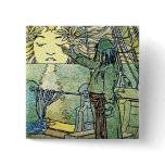 Sun Goddess by Alphonse Mucha Pinback Buttons