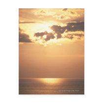 Sun goes down on the ocean post cards