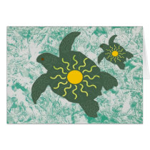 Sun honu ( sea turtle) blank cards