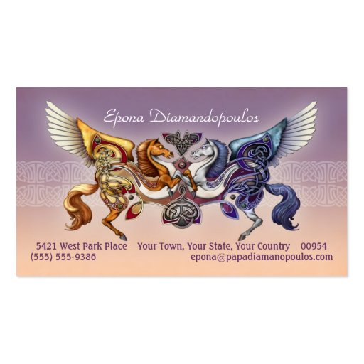 Sun Horse, Moon Horse Business Cards (front side)