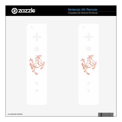 Sun Horse Red Wii Remote Decals