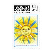 Sun in Clouds - Postage Stamp (white) by noobeegin Sun in Clouds - Postage Stamp (white)