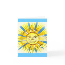 Sun in Clouds - Thank you note cards (sky blue)