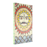 Sun in Madhubani painting style Gallery Wrapped Canvas