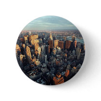 Sun Is Setting On New York City City-scape View Pins