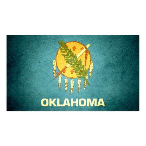 Sun kissed Oklahoma Flag Business Card Template (back side)