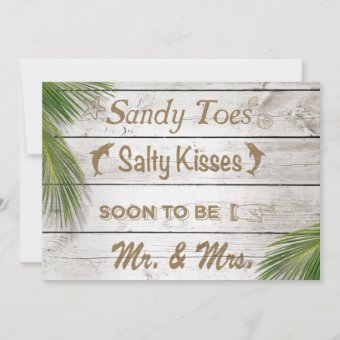 Sun Kissed Sandy Toes Salty Kisses Couple S Shower Invitation Zazzle