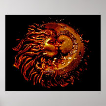 Sun & Moon Face to Face Print