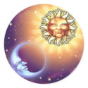 Sun & Moon Faces Stickers by Ars_Celtica Sun & Moon Faces Stickers