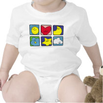 Sun moon flower heart star cloud t-shirts