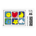 Sun moon flower heart star cloud stamp by elisaemme Sun moon flower heart star cloud stamp