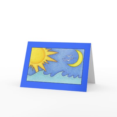 Sun & Moon Holiday Card by floatinglemons