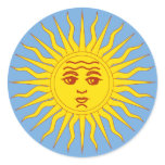 Sun of Argentina Round Stickers