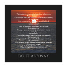 Sun on Ocean Bottom "Do It Anyway" Stretched Canvas Print