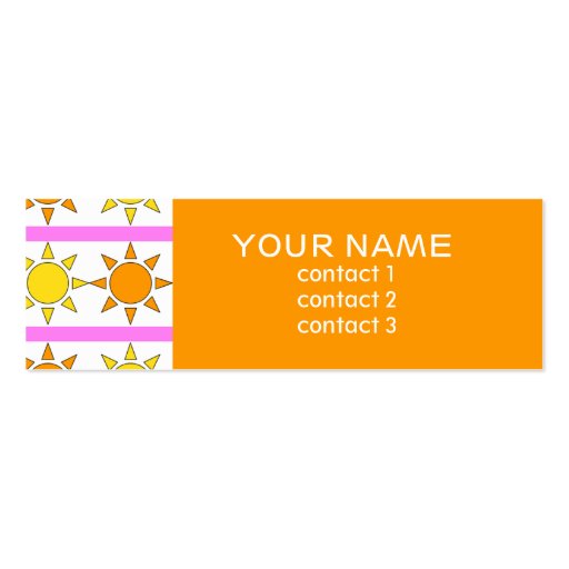 SUN PATTERN PROFILE CARD BUSINESS CARD TEMPLATES (back side)