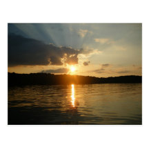 Sun peaking through the clouds post cards