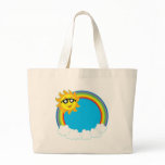 Sun & Rainbow Wreath with Clouds Canvas Bag