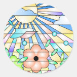 Sun Rays and Flowers Sticker