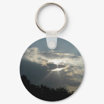 Sun Rays Shining Through Clouds Keychain