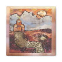 Sun Rise Church By Sheri Kerr Fridge Magnet