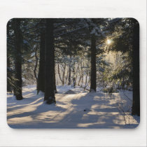 Sun Rise through the trees mousepads