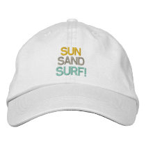 SUN, SAND, SURF! cap embroidered hats by TropiCoolUniverse SUN, SAND, SURF! cap embroidered hats