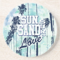 Sun, Sand, Surf, Love Beach Life artwork. coasters