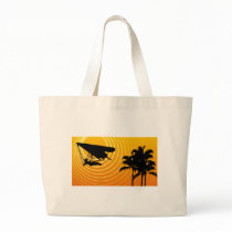 sun scene hang gliding tote bags