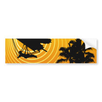 sun scene hang gliding bumper sticker