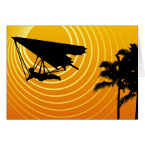 sun scene hang gliding greeting cards