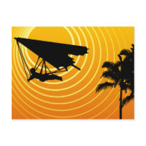 sun scene hang gliding postcard