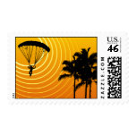 sun scene skydiving postage stamps