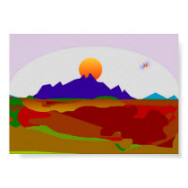 sun sets on mountain-top posters