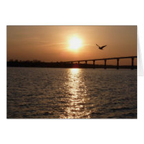Sun Sets Over Solomon's Island Bridge Greeting Card