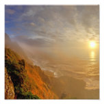 Sun sets over the Pacific Ocean from Heceta Art Photo