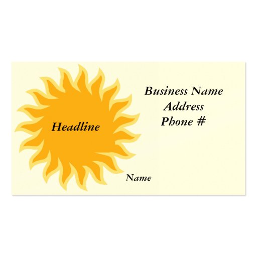 Sun shine business card (front side)