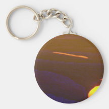 Sun Sinking Behind Clouds Keychain
