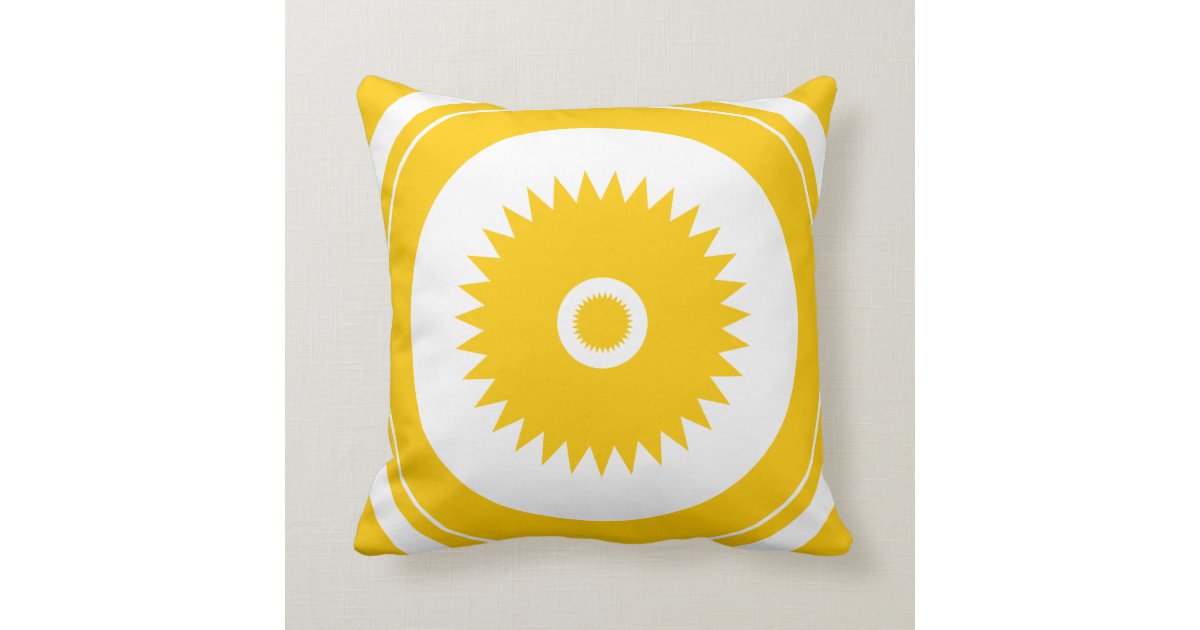 Sun star yellow white throw pillow Zazzle