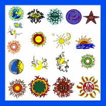 Sun, stars, moon Poster