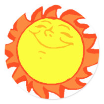Sun Round Sticker