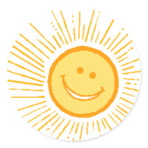 Sun Round Sticker
