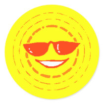 Sun Round Sticker